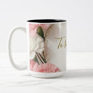 Blumenkarnation-Tasse Zweifarbige Tasse
