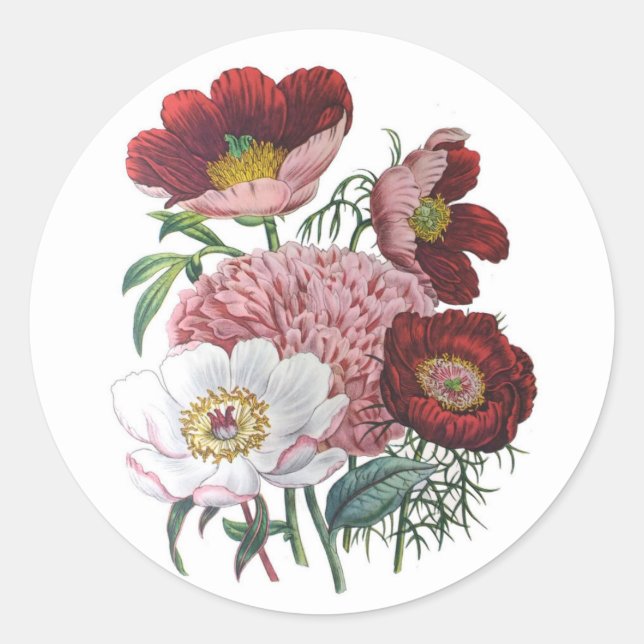 Blumenkarneval Runder Aufkleber (Vorderseite)