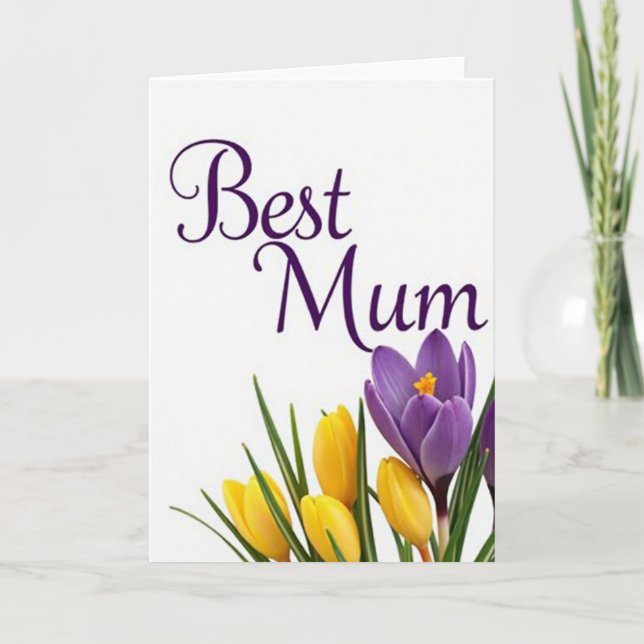 Blumenkarte 'Beste Mum' Karte (Vorderseite)