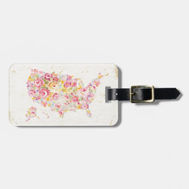 Blumenkarte der USA Gepäckanhänger (Vorderseite horizontal)