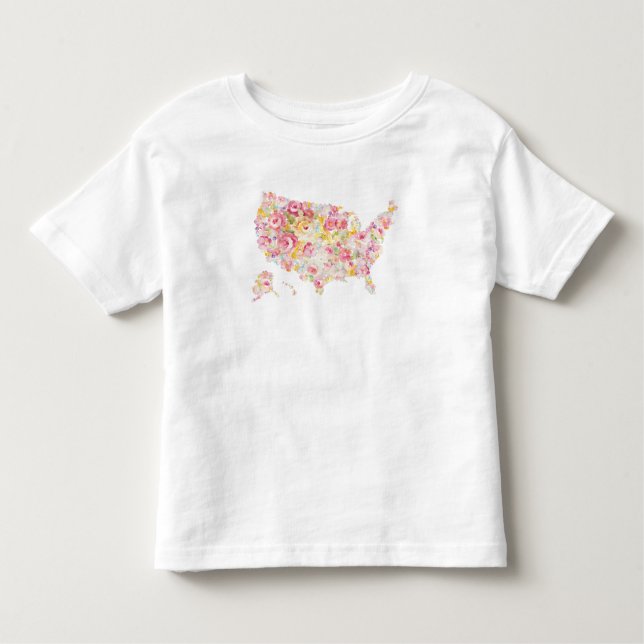 Blumenkarte der USA Kleinkind T-shirt (Vorderseite)