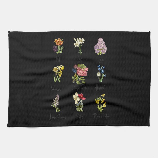 Blumenkarte Geschirrtuch (Horizontal)