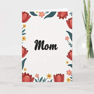 Blumenkarte im Skript-Stil für Mama Karte