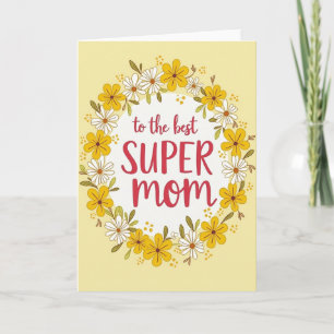 Blumenkarte mit besten Wünschen für die Super-Mama Karte