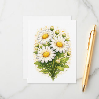 Blumenkarte mit Gänseblümchen-Motiv Begleitkarte