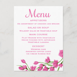Blumenkarte mit rosa Menü Fuchsien und weißen Blum Postkarte