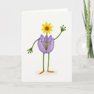 Blumenkarte mit weißem Hintergrund Karte