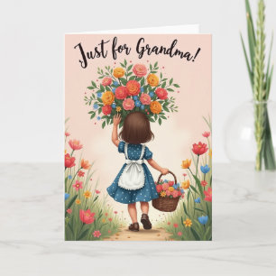 Blumenkarte nur für Oma Karte