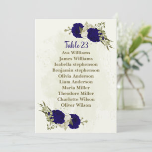Blumenkarte (Royal Blue Beige) Einladung