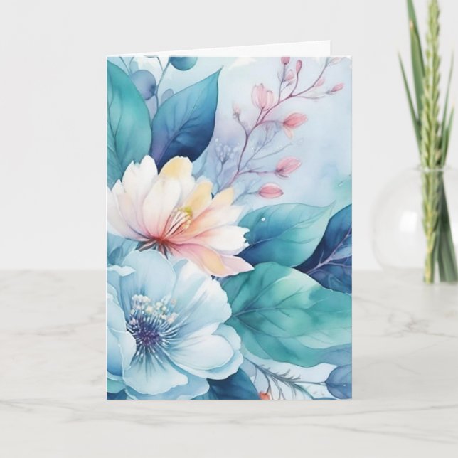 Blumenkarte wird bald gut feiertagskarte (Vorderseite)