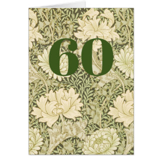 Blumenkarte zum 60. Geburtstag Klappkarte