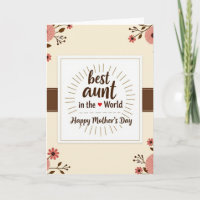 Blumenkarte zum besten Tante-Tag
