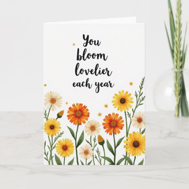 Blumenkarte zum Geburtstag Karte (Vorderseite)