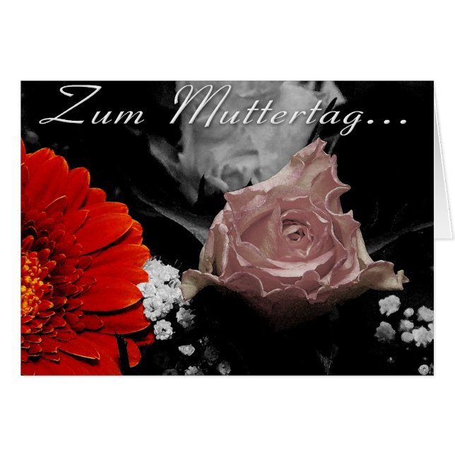 Blumenkarte zum Muttertag (Vorderseite (Horizontal))