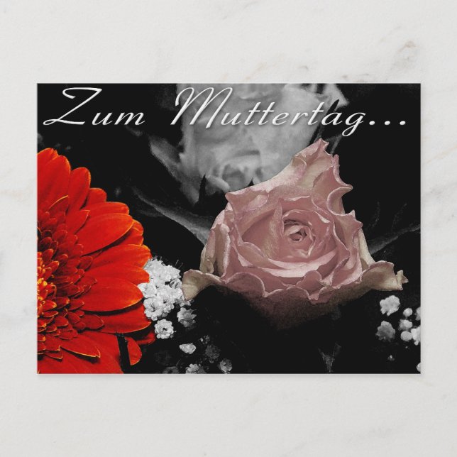 Blumenkarte zum Muttertag Postkarte (Vorderseite)