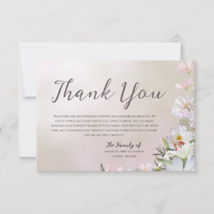 Blumenkarte zur Beerdigung Danke