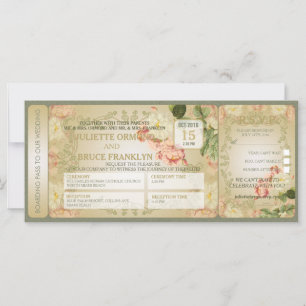 Blumenkarten - Hochzeitseinladungskarte