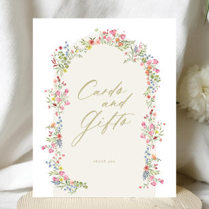 Blumenkarten und Geschenke - Brautparty Poster