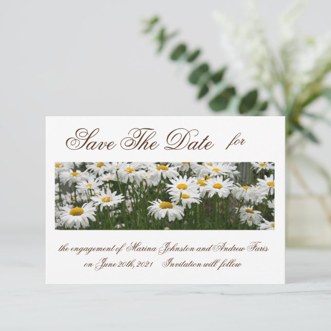 Blumenkäse Save the Date Einladung (Stehend Vorderseite)