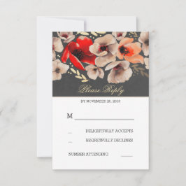 Blumenkästen Gold Foil Wedding RSVP Karten
