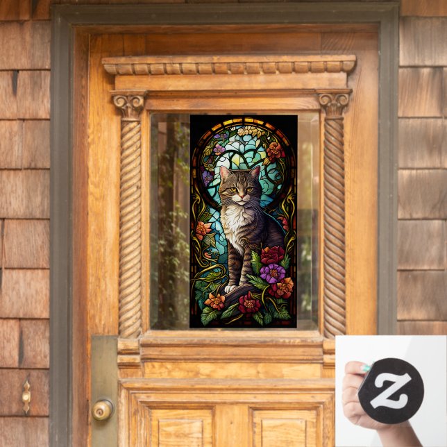 Blumenkatze Blume Imitate aus festem Glas Zuhause Fensteraufkleber (Haustür)