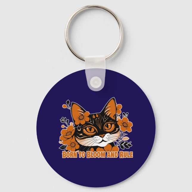 Blumenkatze Schlüsselanhänger (Vorderseite)