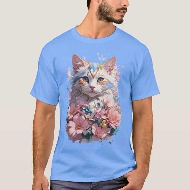 Blumenkatze T-Shirt (Vorderseite)