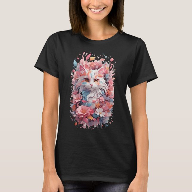 Blumenkatze T-Shirt (Vorderseite)