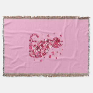 Blumenkatzen Silhouette ArtFaux überzogene Canvas  Decke