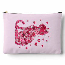 Blumenkatzen Silhouette ArtFaux überzogene Canvas 