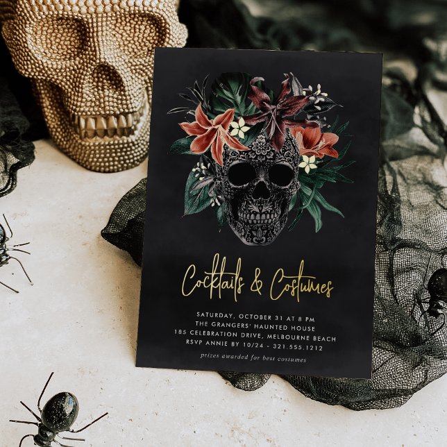 Blumenkehl Halloween Cocktails und Party für Kostü Folieneinladung (Von Creator hochgeladen)