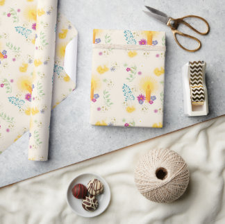 Blumenkerzen-Zauber-Tan-Einwickelpapier Geschenkpapier