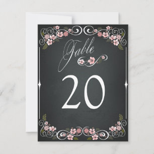 Blumenkhalkboard Vintage, fette Hochzeitstischkart Einladung