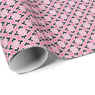 Blumenkimono, rosa, schwarz und weiß geschenkpapier