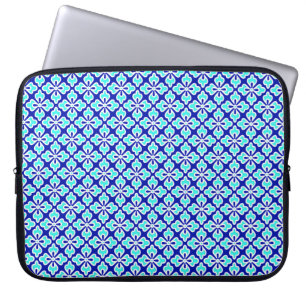 Blumenkimono, Türkis und Kobaltblau Laptopschutzhülle