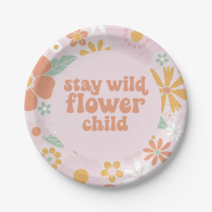 Blumenkind Retro-Blumen-Geburtstags-Papierplatte Pappteller