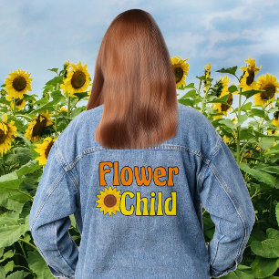 Blumenkind Süße Hippie Sonnenblume Jeansjacke