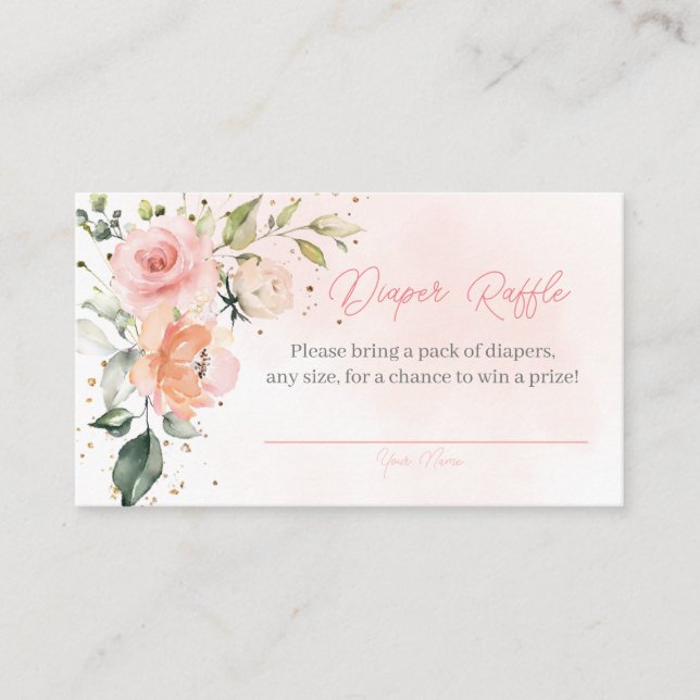 Blumenkinder in Blütenspülung Windelwanne Begleitkarte (Vorderseite)