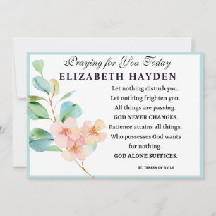 Blumenkirchliches katholisches Gebet von St. Teres Karte