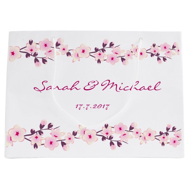 Blumenkirschblüten, die große Geschenk-Tasche Große Geschenktüte (Vorderseite)