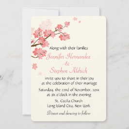 Blumenkirsche Blossom Blume Weiß & Rosa Hochzeit Einladung