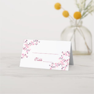 Blumenkirsche Blossom Pink White Wedding Platzkarte