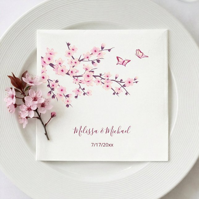 Blumenkirsche blüht Ihre Namen Hochzeit Serviette (Von Creator hochgeladen)