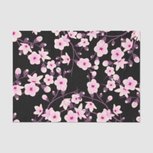 Blumenkirsche Blüten Rosa Schwarz Seidenpapier
