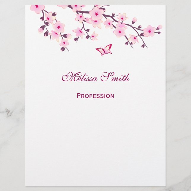 Blumenkirsche Blüten Weiß Rosa Flyer (Vorne)