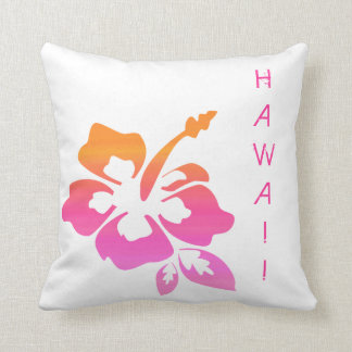 Blumenkissen-Hibiskus-Rosa-Orange Hawaii Kissen