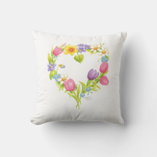 Blumenkissenherz Kissen