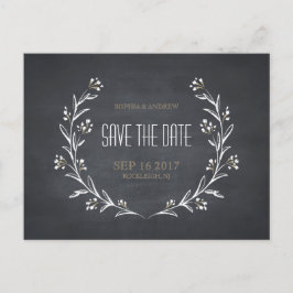 Blumenklatsche rustikale Hochzeit speichern Sie da Ankündigungspostkarte