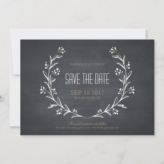 Blumenklatsche rustikale Hochzeit speichern Sie da Save The Date (Vorderseite)