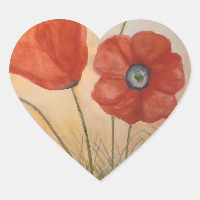 Blumenkleber Herz-Aufkleber (Vorderseite)